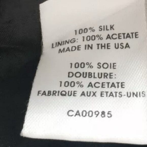 Nanette Lepore Silk Dress Shift 3/4 Sleeve Lace Black Ivory Floral Keyhole 12 L - Picture 10 of 11